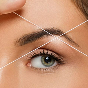 a beautiful women taking eyebrows service